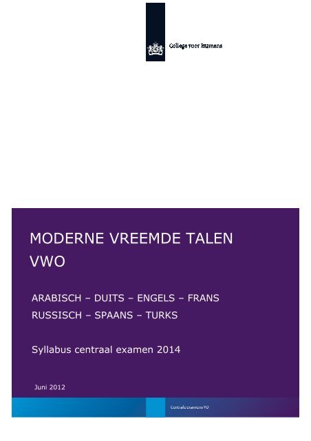 MODERNE VREEMDE TALEN VWO - Examenblad.nl