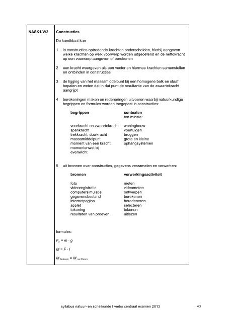 Syllabus natuur- en scheikunde I vmbo 2013 - Examenblad.nl