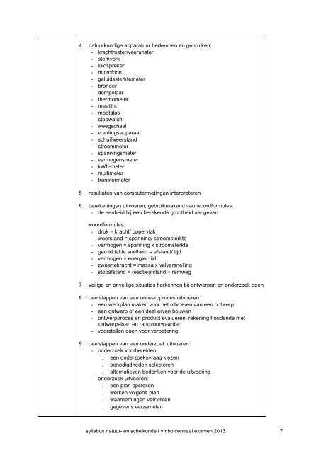 Syllabus natuur- en scheikunde I vmbo 2013 - Examenblad.nl