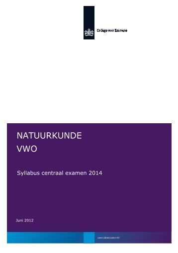 Syllabus 2014 natuurkunde, vwo - Examenblad.nl