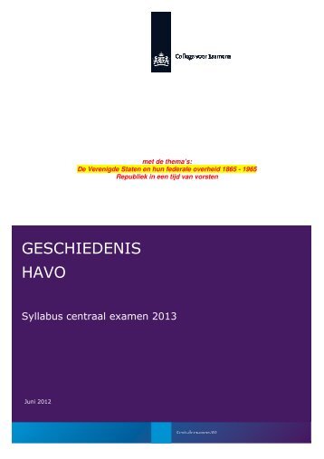 Syllabus geschiedenis havo 2013 - Examenblad.nl