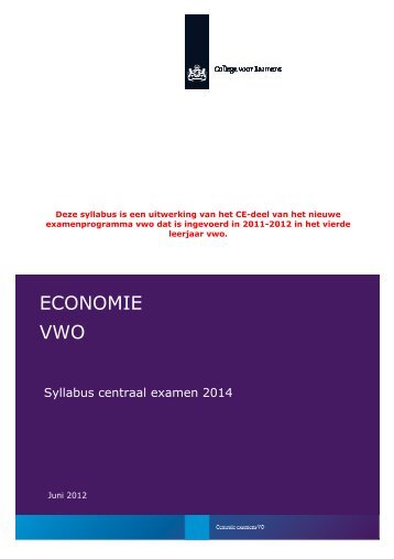 Syllabus 2014 economie, vwo - Examenblad.nl