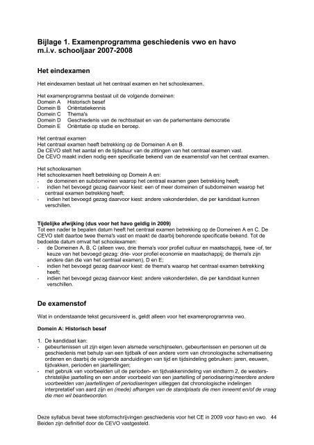 Syllabus 'geschiedenis havo/vwo 2009 (definitieve ... - Examenblad.nl