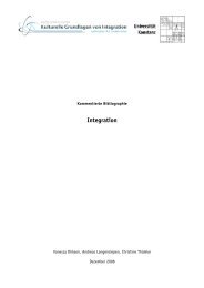 Kommentierte Bibliographie Integration - Kulturelle Grundlagen von ...