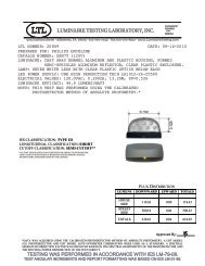 luminaire testing laboratory, inc. testing was performed in ... - ExceLine