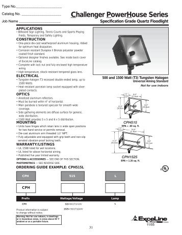 Specification Page - ExceLine