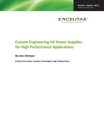 Custom Engineering HV Power Supplies for High Performance ...