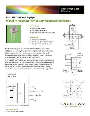 PYD 1688 Low Power DigiPyro - Excelitas Technologies