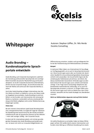 Audio Branding - Excelsis Business Technology AG