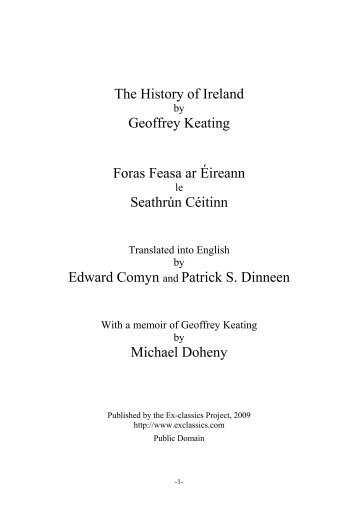 The History of Ireland Geoffrey Keating Foras Feasa ar Éireann ...
