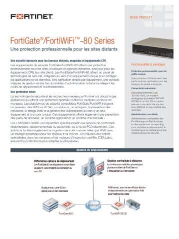 FortiGate®/FortiWiFi™-80 Series - Exclusive Networks