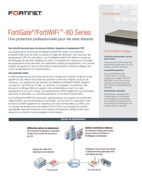 FortiGate®/FortiWiFi™-80 Series - Exclusive Networks