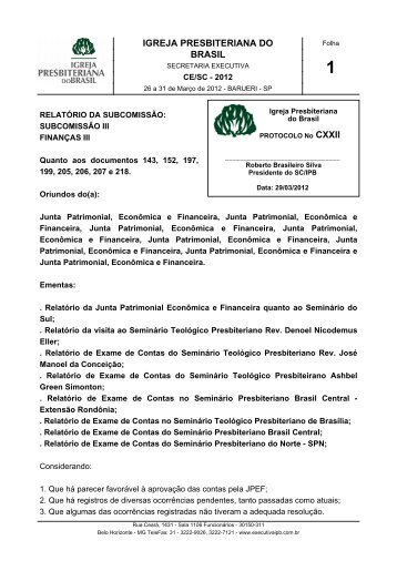 doc.cxxii - Secretaria Executiva IPB