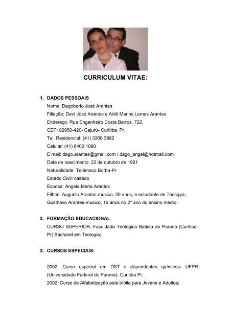 Rev. Dagoberto José Arantes - Secretaria Executiva IPB