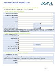 Exetel Direct Debit Request Form