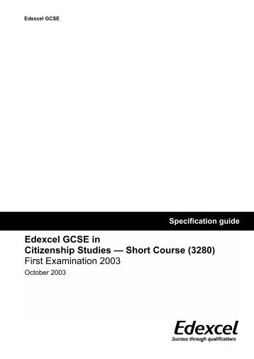 Edexcel GCSE in Citizenship Studies – Short Course - University of ...