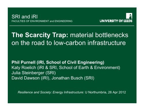 The Scarcity Trap: material bottlenecks The Scarcity Trap: material ...