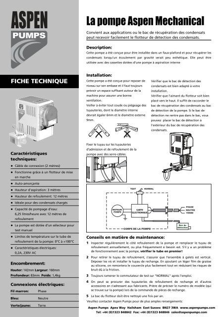 Mechanical Pump Data Sheet - Aspen Pumps