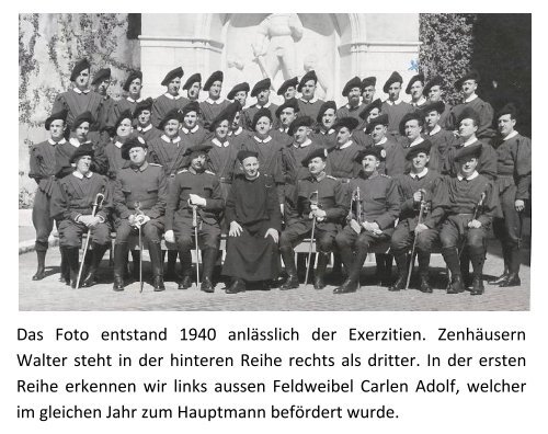 Zenhäusern Walter absolvierte im Jahre 1937 die Rekrutenschule ...