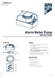 Alarm Boiler Pump INSTRUCTIONS 100kw max. - Aspen Pumps