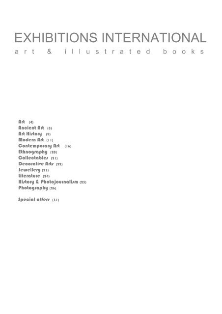 Spring 2011 Catalogue - exhibitions international