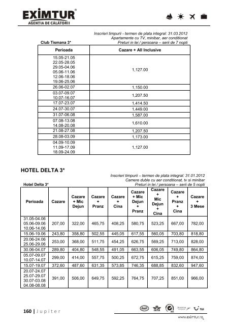 Inscrieri Timpurii - Litoral Marea Neagra 2012 - Eximtur