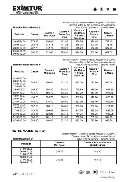 Inscrieri Timpurii - Litoral Marea Neagra 2012 - Eximtur