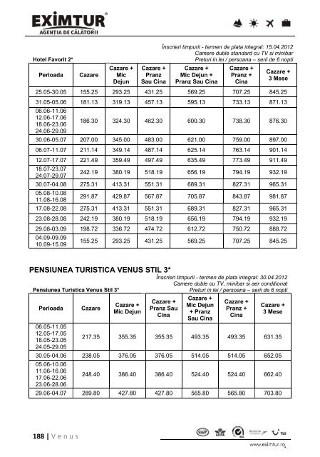 Inscrieri Timpurii - Litoral Marea Neagra 2012 - Eximtur