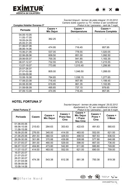 Inscrieri Timpurii - Litoral Marea Neagra 2012 - Eximtur