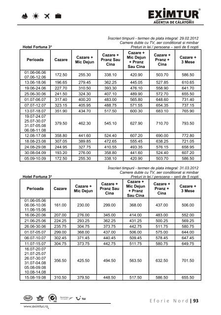 Inscrieri Timpurii - Litoral Marea Neagra 2012 - Eximtur