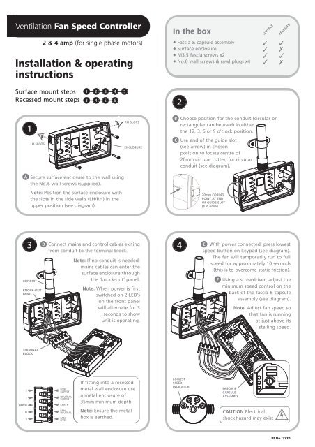 In the box Installation & operating instructions - Aspen Pumps