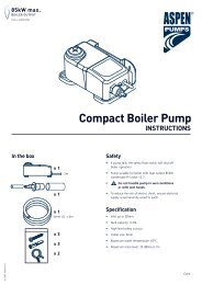 Compact Boiler Pump INSTRUCTIONS 85kw max. - Aspen Pumps