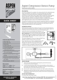 Compressor Sensor Data Sheet - Aspen Pumps