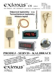 Převodníky teploty a teploměry PT - EXIMUS CS, s.r.o.
