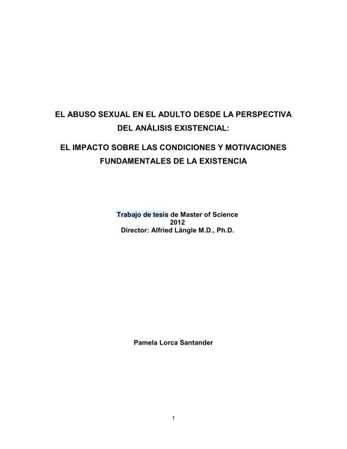 El abuso sexual en el adulto desde la perspectiva del Análsis ...