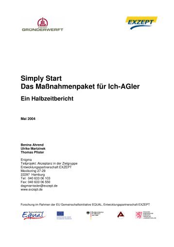 Simply Start Das Maßnahmenpaket für Ich-AGler - exist-cologne