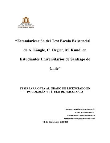 Estandarización del Test Escala Existencial de A. Längle, C. Orgler ...