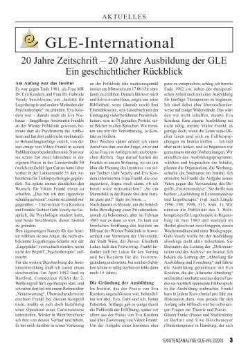 20 Jahre Zeitschrift und Ausbildung