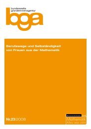 Berufswege und Selbständigkeit von Frauen aus der Mathematik Nr ...