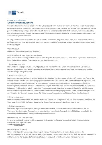 Unternehmensbewertung - Existenzgruendung Hessen