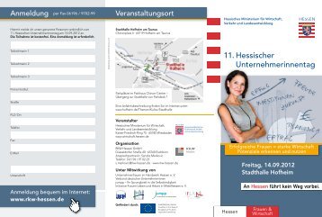 11. Hessischer Unternehmerinnentag - Existenzgruendung Hessen