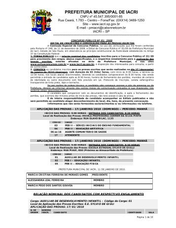PREFEITURA MUNICIPAL DE IACRI - exitus consultoria e concursos