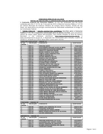 Página 1 de 2 CONCURSO PÚBLICO Nº 01/2010 EDITAL DE ...