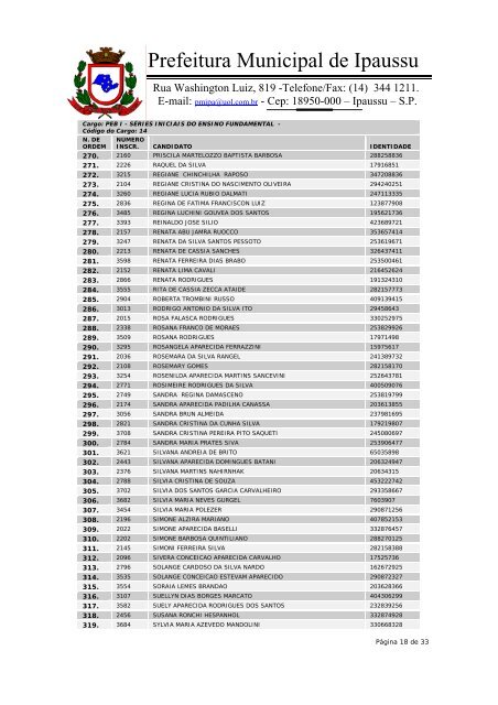 Prefeitura Municipal de Ipaussu - exitus consultoria e concursos