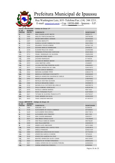 Prefeitura Municipal de Ipaussu - exitus consultoria e concursos