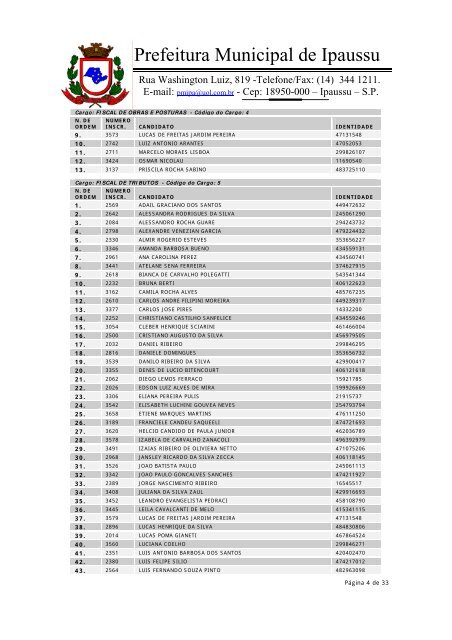 Prefeitura Municipal de Ipaussu - exitus consultoria e concursos