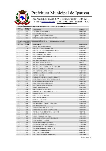 Prefeitura Municipal de Ipaussu - exitus consultoria e concursos