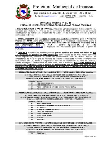 Prefeitura Municipal de Ipaussu - exitus consultoria e concursos