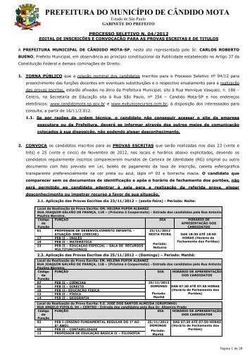 Edital de Deferimento das Inscrições e Convocação - exitus ...