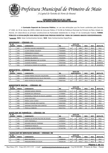 EDITAL DE RESULTADOS - exitus consultoria e concursos